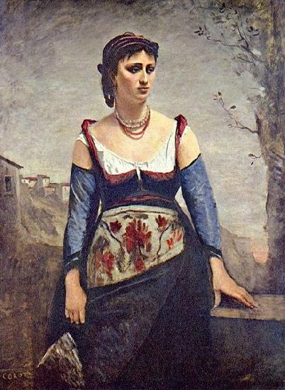 Jean-Baptiste-Camille Corot Agostina, die Italienerin Norge oil painting art